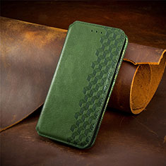 Custodia Portafoglio In Pelle Cover con Supporto S02D per Samsung Galaxy M01 Verde
