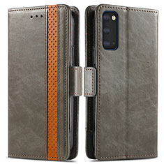 Custodia Portafoglio In Pelle Cover con Supporto S02D per Samsung Galaxy S20 Plus Grigio