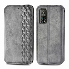 Custodia Portafoglio In Pelle Cover con Supporto S02D per Xiaomi Mi 10T 5G Grigio