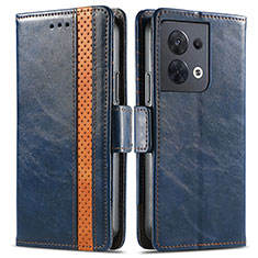 Custodia Portafoglio In Pelle Cover con Supporto S02D per Xiaomi Redmi Note 13 5G Blu