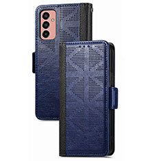 Custodia Portafoglio In Pelle Cover con Supporto S03D per Samsung Galaxy M13 4G Blu