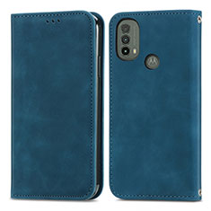 Custodia Portafoglio In Pelle Cover con Supporto S04D per Motorola Moto E20 Blu