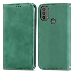 Custodia Portafoglio In Pelle Cover con Supporto S04D per Motorola Moto E20 Verde