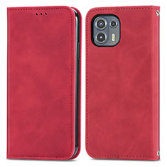 Custodia Portafoglio In Pelle Cover con Supporto S04D per Motorola Moto Edge 20 Lite 5G Rosso