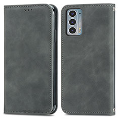 Custodia Portafoglio In Pelle Cover con Supporto S04D per Motorola Moto Edge Lite 5G Grigio