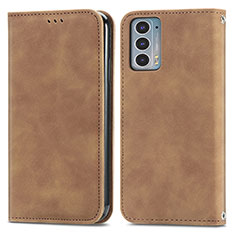 Custodia Portafoglio In Pelle Cover con Supporto S04D per Motorola Moto Edge Lite 5G Marrone