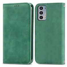 Custodia Portafoglio In Pelle Cover con Supporto S04D per Motorola Moto Edge Lite 5G Verde