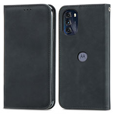 Custodia Portafoglio In Pelle Cover con Supporto S04D per Motorola Moto G 5G (2022) Nero