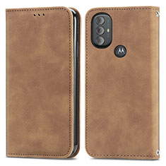Custodia Portafoglio In Pelle Cover con Supporto S04D per Motorola Moto G Power (2022) Marrone
