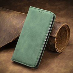Custodia Portafoglio In Pelle Cover con Supporto S04D per Motorola Moto G31 Verde