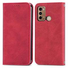 Custodia Portafoglio In Pelle Cover con Supporto S04D per Motorola Moto G40 Fusion Rosso