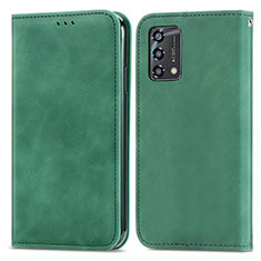 Custodia Portafoglio In Pelle Cover con Supporto S04D per Oppo A74 4G Verde