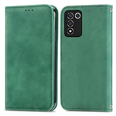 Custodia Portafoglio In Pelle Cover con Supporto S04D per Oppo K9S 5G Verde