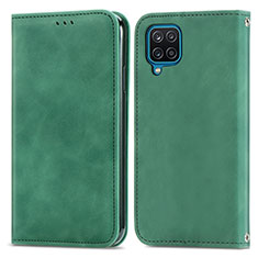 Custodia Portafoglio In Pelle Cover con Supporto S04D per Samsung Galaxy A12 Nacho Verde