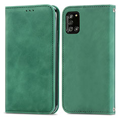 Custodia Portafoglio In Pelle Cover con Supporto S04D per Samsung Galaxy A31 Verde