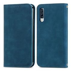 Custodia Portafoglio In Pelle Cover con Supporto S04D per Samsung Galaxy A50 Blu