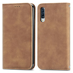 Custodia Portafoglio In Pelle Cover con Supporto S04D per Samsung Galaxy A50 Marrone