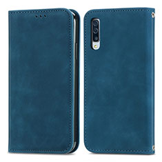 Custodia Portafoglio In Pelle Cover con Supporto S04D per Samsung Galaxy A50S Blu