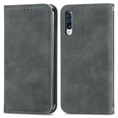 Custodia Portafoglio In Pelle Cover con Supporto S04D per Samsung Galaxy A50S Grigio