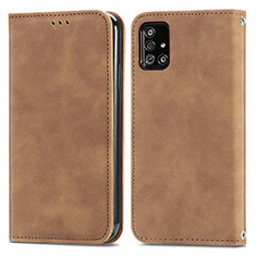 Custodia Portafoglio In Pelle Cover con Supporto S04D per Samsung Galaxy A51 4G Marrone