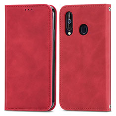Custodia Portafoglio In Pelle Cover con Supporto S04D per Samsung Galaxy A60 Rosso