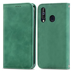 Custodia Portafoglio In Pelle Cover con Supporto S04D per Samsung Galaxy A60 Verde