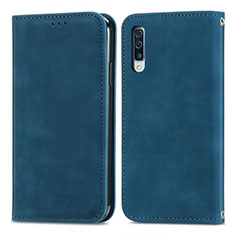 Custodia Portafoglio In Pelle Cover con Supporto S04D per Samsung Galaxy A70 Blu