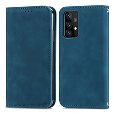 Custodia Portafoglio In Pelle Cover con Supporto S04D per Samsung Galaxy A72 5G Blu