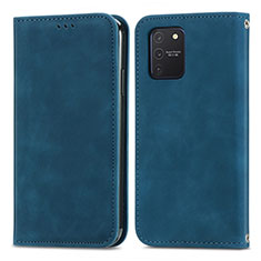Custodia Portafoglio In Pelle Cover con Supporto S04D per Samsung Galaxy A91 Blu
