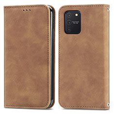 Custodia Portafoglio In Pelle Cover con Supporto S04D per Samsung Galaxy A91 Marrone