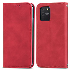 Custodia Portafoglio In Pelle Cover con Supporto S04D per Samsung Galaxy A91 Rosso