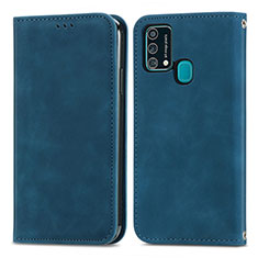 Custodia Portafoglio In Pelle Cover con Supporto S04D per Samsung Galaxy F41 Blu