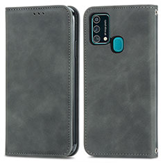 Custodia Portafoglio In Pelle Cover con Supporto S04D per Samsung Galaxy F41 Grigio