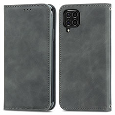 Custodia Portafoglio In Pelle Cover con Supporto S04D per Samsung Galaxy F62 5G Grigio
