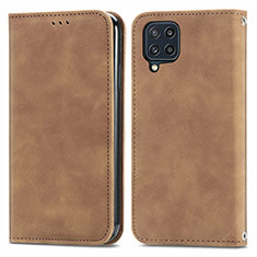 Custodia Portafoglio In Pelle Cover con Supporto S04D per Samsung Galaxy M32 4G Marrone