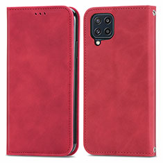 Custodia Portafoglio In Pelle Cover con Supporto S04D per Samsung Galaxy M32 4G Rosso