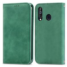 Custodia Portafoglio In Pelle Cover con Supporto S04D per Samsung Galaxy M40 Verde