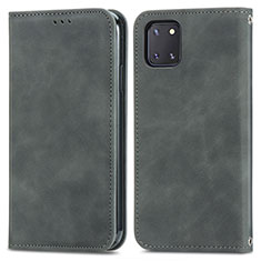 Custodia Portafoglio In Pelle Cover con Supporto S04D per Samsung Galaxy Note 10 Lite Grigio
