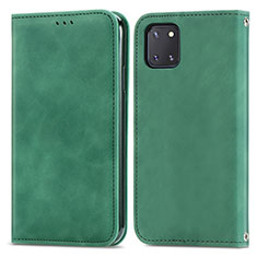 Custodia Portafoglio In Pelle Cover con Supporto S04D per Samsung Galaxy Note 10 Lite Verde