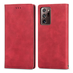 Custodia Portafoglio In Pelle Cover con Supporto S04D per Samsung Galaxy Note 20 Ultra 5G Rosso