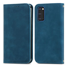 Custodia Portafoglio In Pelle Cover con Supporto S04D per Samsung Galaxy S20 5G Blu
