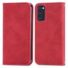 Custodia Portafoglio In Pelle Cover con Supporto S04D per Samsung Galaxy S20 5G Rosso