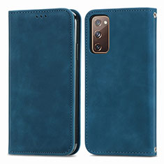 Custodia Portafoglio In Pelle Cover con Supporto S04D per Samsung Galaxy S20 FE (2022) 5G Blu