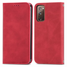 Custodia Portafoglio In Pelle Cover con Supporto S04D per Samsung Galaxy S20 FE (2022) 5G Rosso