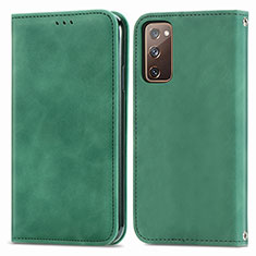 Custodia Portafoglio In Pelle Cover con Supporto S04D per Samsung Galaxy S20 FE (2022) 5G Verde