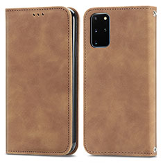 Custodia Portafoglio In Pelle Cover con Supporto S04D per Samsung Galaxy S20 Plus Marrone