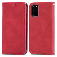 Custodia Portafoglio In Pelle Cover con Supporto S04D per Samsung Galaxy S20 Plus Rosso