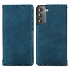 Custodia Portafoglio In Pelle Cover con Supporto S04D per Samsung Galaxy S21 5G Blu