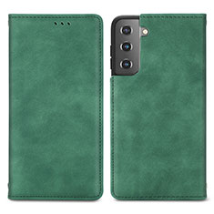 Custodia Portafoglio In Pelle Cover con Supporto S04D per Samsung Galaxy S22 Plus 5G Verde