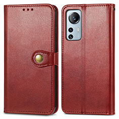 Custodia Portafoglio In Pelle Cover con Supporto S04D per Xiaomi Mi 12S 5G Rosso